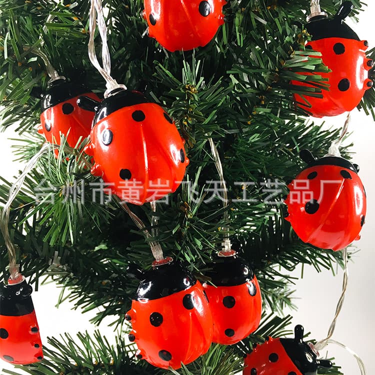 Halloween decoration ladybug beetle LED battery box light string courtyard holiday window party atmosphere light strip