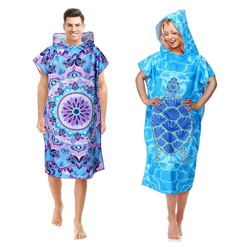 Adult Bath Towel Cape Microfiber Hooded Cape Bathrobe Cartoon Wearable Towel Swimming Beach Bath Towel Baby