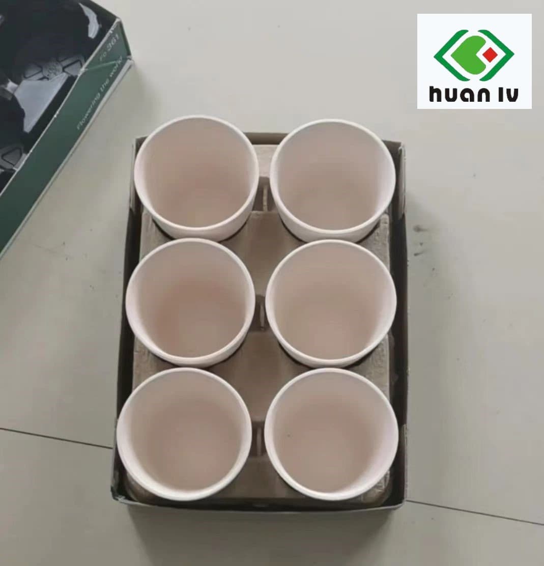 Custom biodegradable paper pulp planting pots, flower cups, waterproof trays, inner liners, ceramic trays from manufacturers