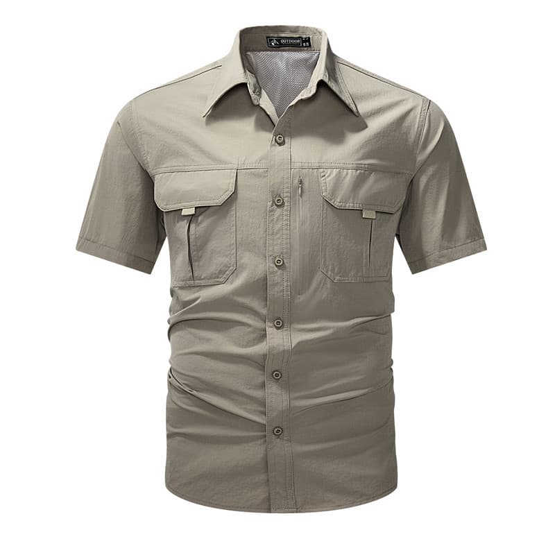 Cross-border Large Size Summer Military Short Sleeve Shirt Men's Workwear Cotton Work Shirt Outdoor Loose Fit Men's Shirt Wrinkle-Free