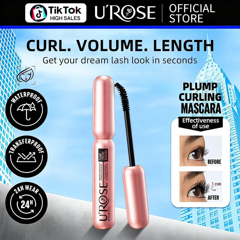 Cross-border bestseller urose volumizing curling mascara, extreme lift, lengthening, long-lasting waterproof, smudge-proof mascara for women