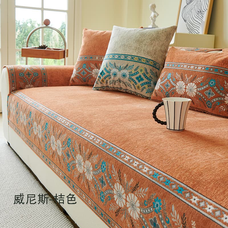 2026 New Chenille Sofa Cushion, All-Season, Luxury Anti-Slip Anti-Cat Scratch Straight Sofa Cover