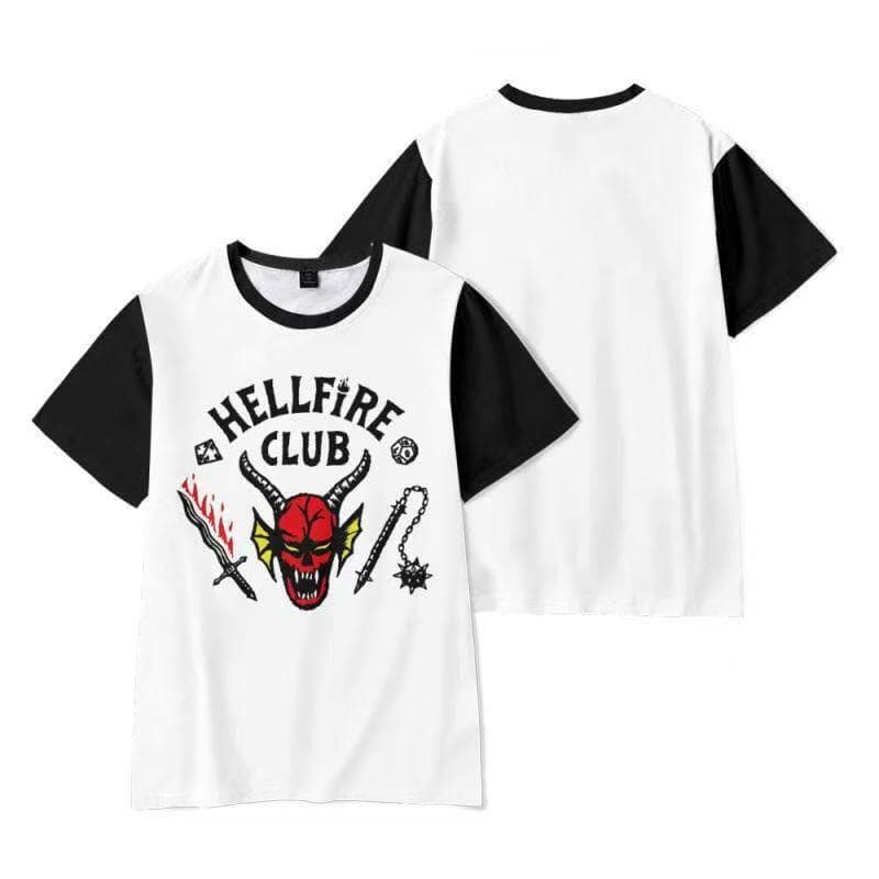2026 New Men's 3D Printed Hellfire Club Short Sleeve T-Shirt, Trendy Loose Breathable Round Neck Summer Men