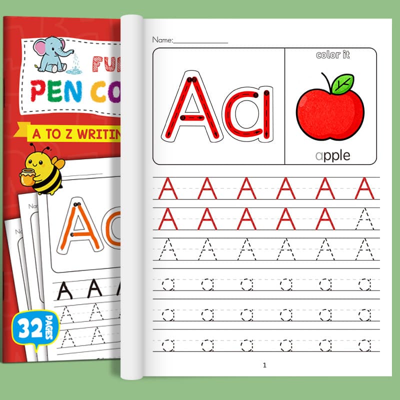 Cross-border 26 Uppercase and Lowercase Letters English Copybook Tracing Workbook, Elementary School Pen Control Training Writing Book