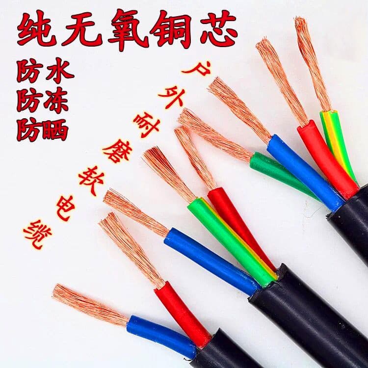 Outdoor Copper Core Power Cable Waterproof Sheathed Cable Household Flexible Wire 2-Core/3-Core 1.5/2.5/4/6mm²