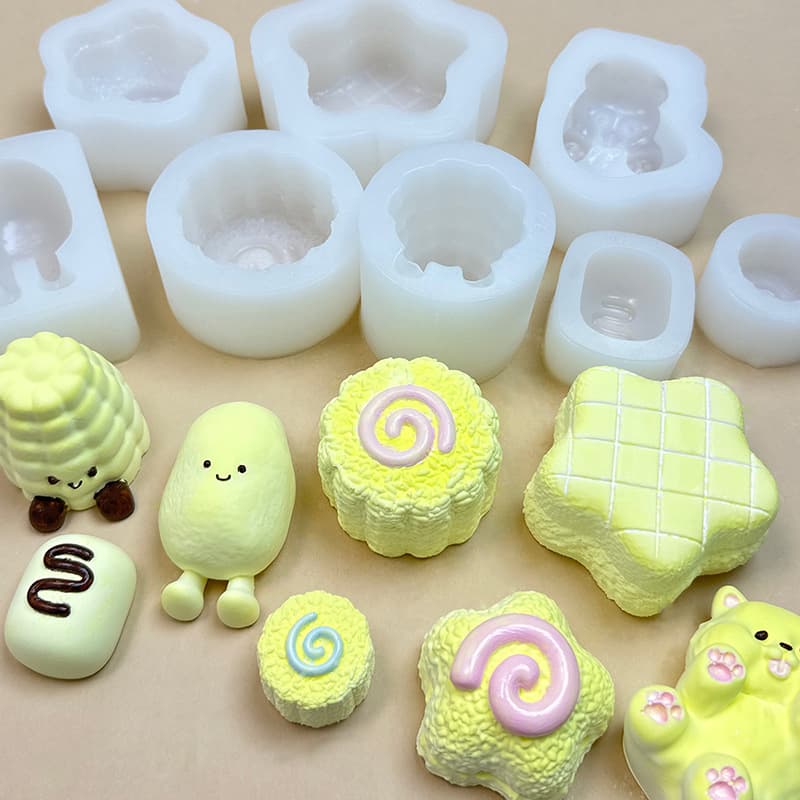 Pinch Le Combination DIY Kitten Milk Shell Octopus Pinch Le Decompression Silicone Mold Plaster Candle Glue