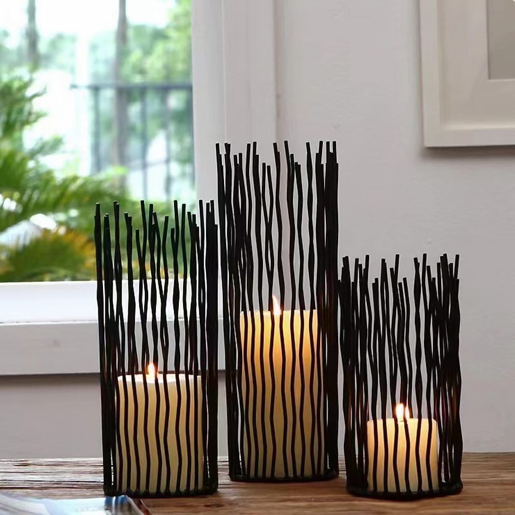 Modern European Style Hot Iron Candle Holder Ornament Wedding Prop Romantic Floor Table Candle Holder Candle Tray