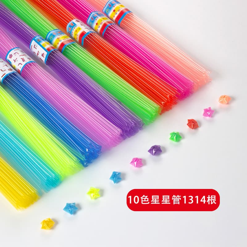 Wishing Star Glow-in-the-Dark Folding Star Plastic Straw Tube Lucky Star Glass Bottle Glow Lucky Star Folding Tube Wishing Bottle