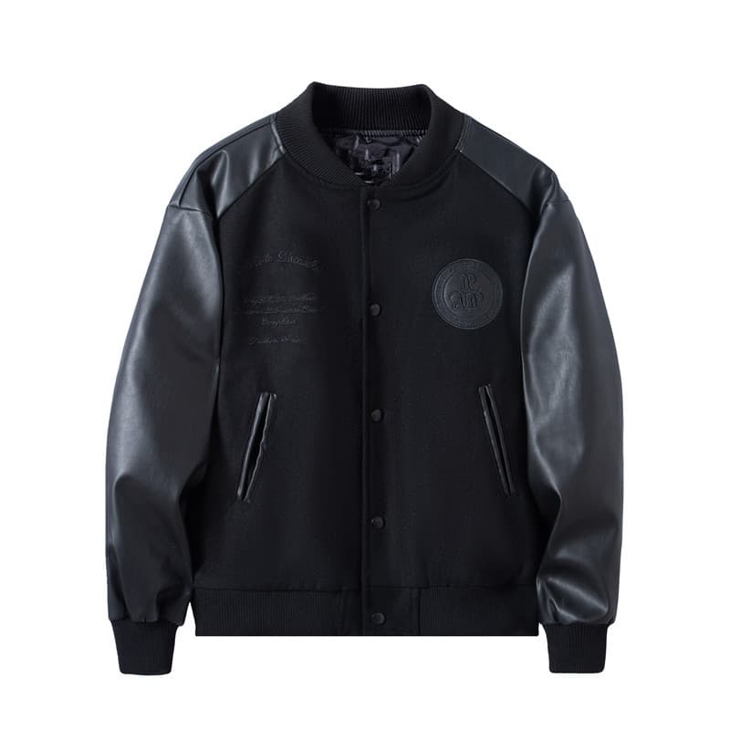 Cross-border trendy men's baseball jacket autumn style, American retro wool coat with patchwork embroidery, H268