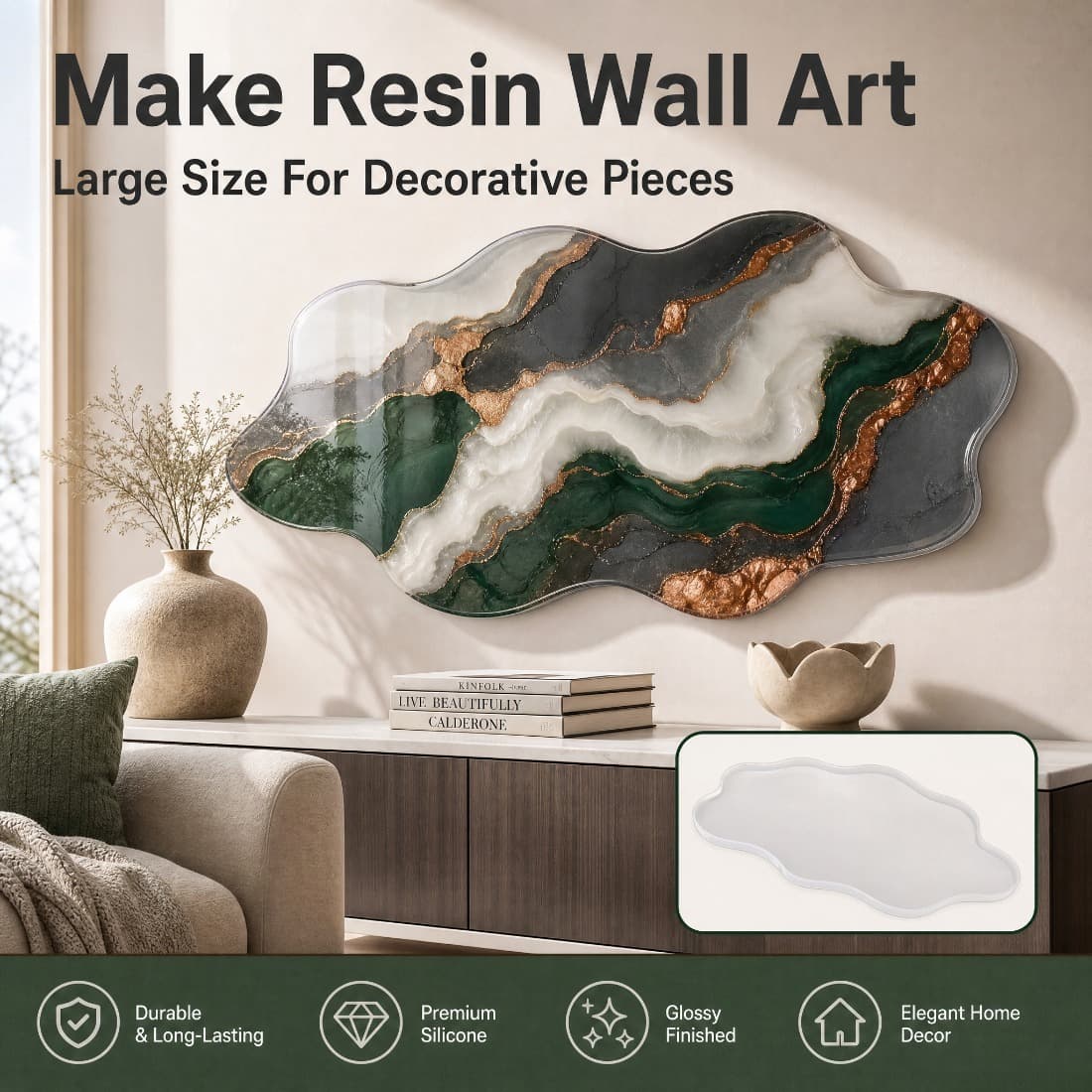Irregular cloud tray silicone mold epoxy resin desktop coffee table decoration DIY mold