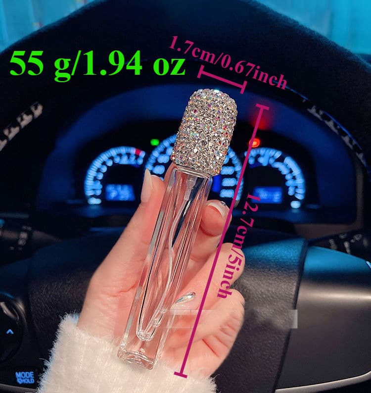 Cross-border rhinestone-embellished 10ml roll-on refillable bottle, light luxury European and American style, spray essential oil perfume press pump head glass bottle