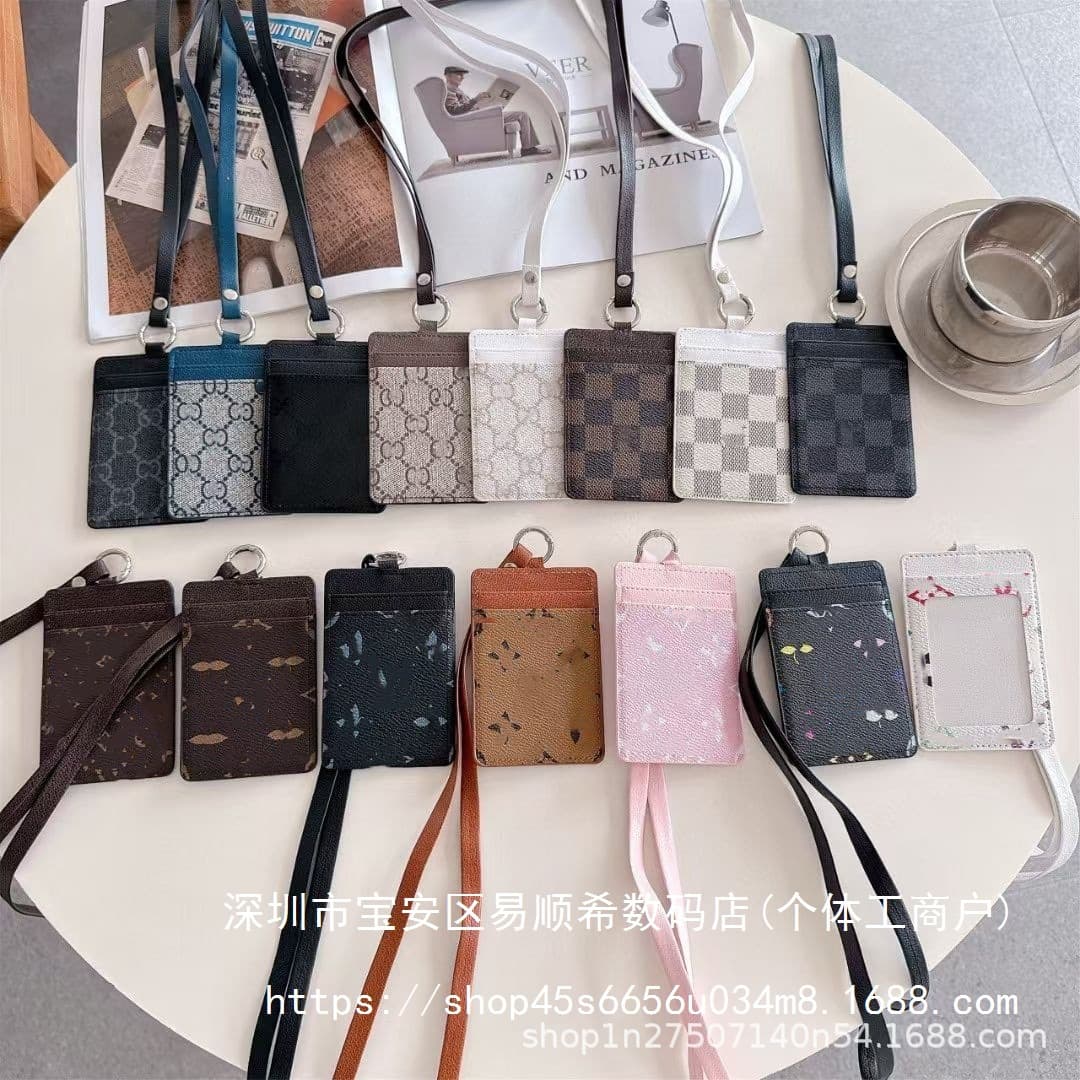 Card Holder Insert Card Work Badge ID Case Lanyard Crossbody Card Holder Access Card Student ID Card Case Cross-border Trendy Brand