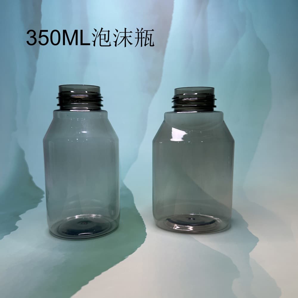 Round Foaming Bottle for Facial Cleanser and Shampoo, 350ml Foam Dispenser, 43 Flat-Type Thread Foaming Bottle