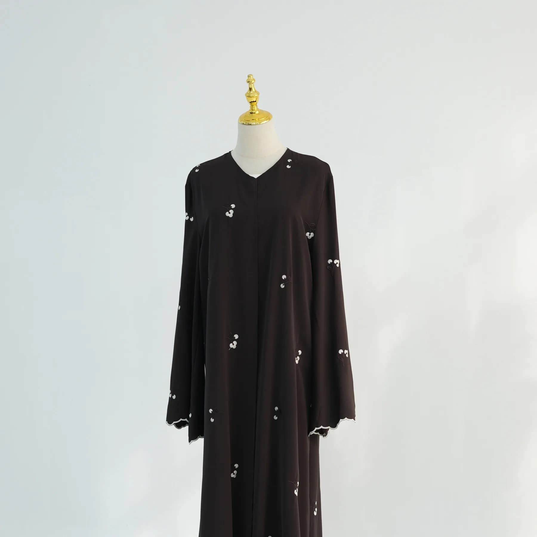 In Stock Amazon AliExpress New Printed Cuff Embroidered Abaya Robe Headscarf Not Included