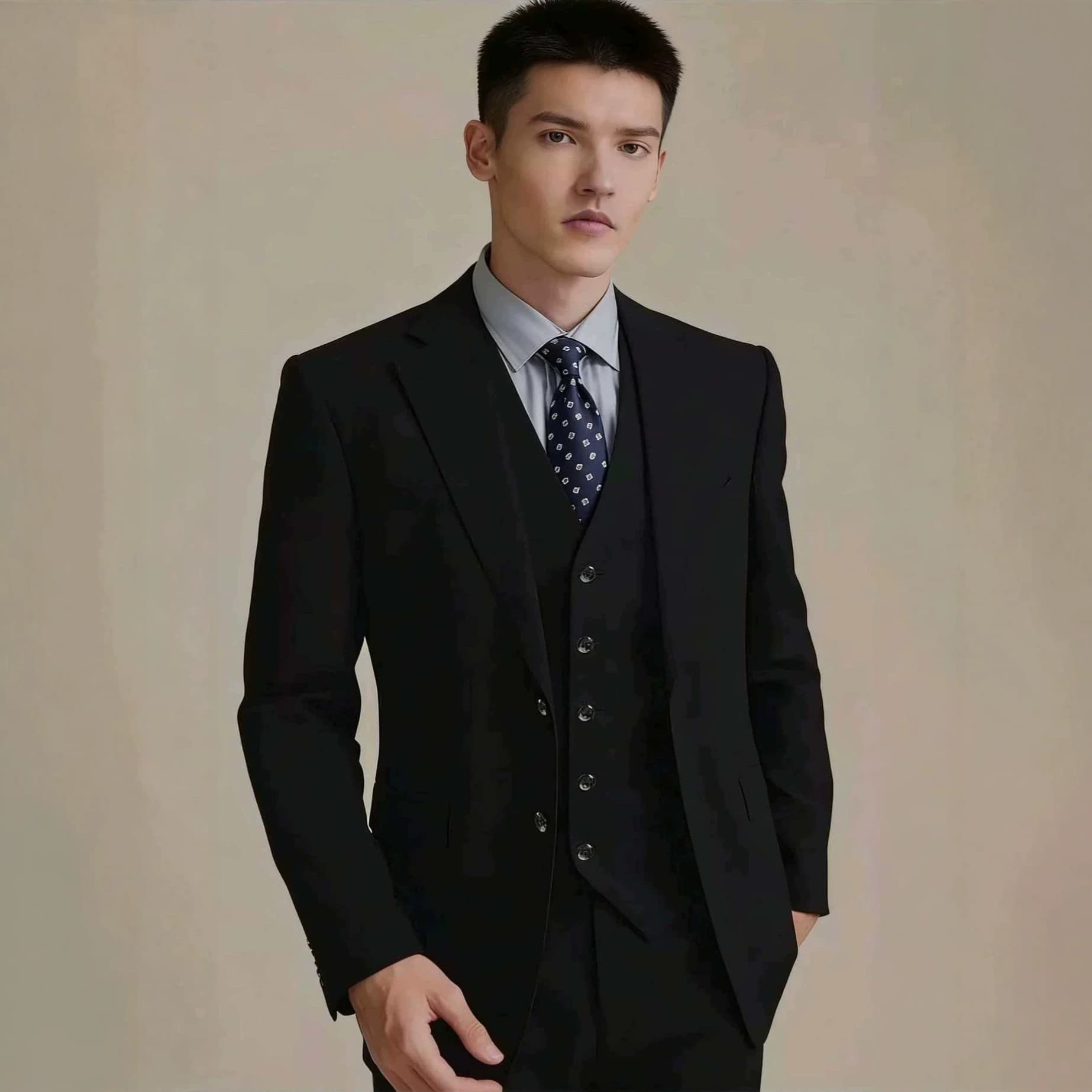 Premium Men's Three-Piece Suit Set Loose Fit Versatile Business Groomsman Suit Men's Wear Bulk Sourcing Direct from Manufacturer