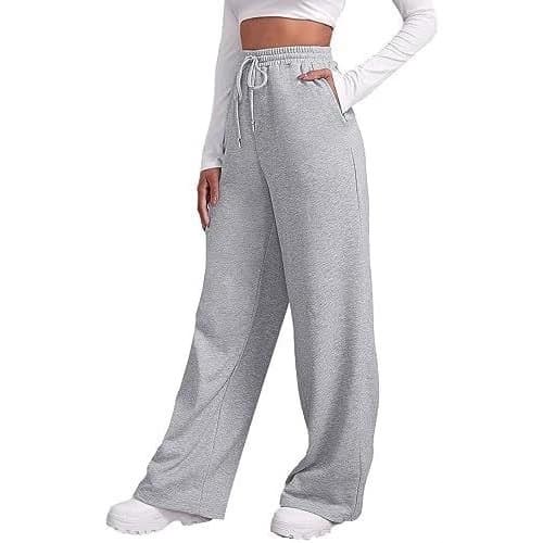 Cross-border EU Size Women's Straight Leg Sweatpants, Popular Slim Waist Drawstring Loose Long Pants
