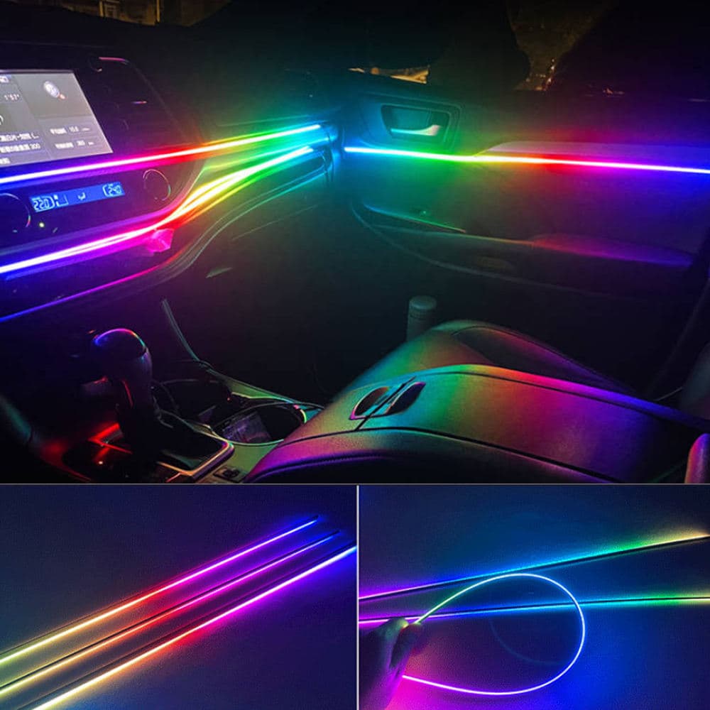 Cross-border Hot Selling Universal RGB Light Strip 18-LED Car Modification Ambient Light Active RGB Ambient Light