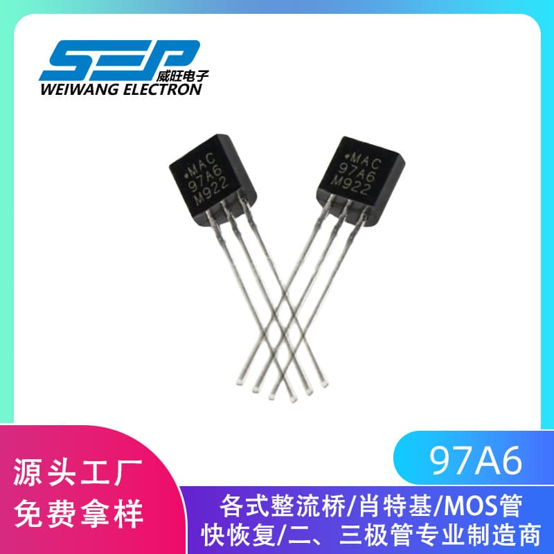 MAC97A6 1A/400V Bidirectional Triac Thyristor Plug-in TO-92 Transistor