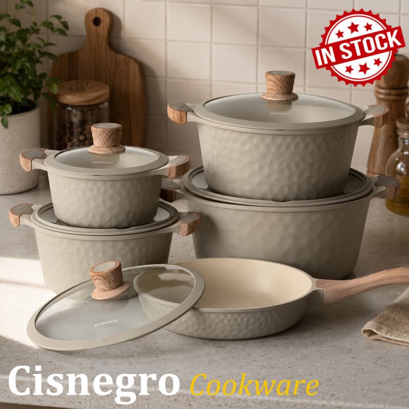 Hammer pattern water-based foreign trade kitchen non-stick pot and soup pot set hot-selling car bottom open flame heat conduction Cookware