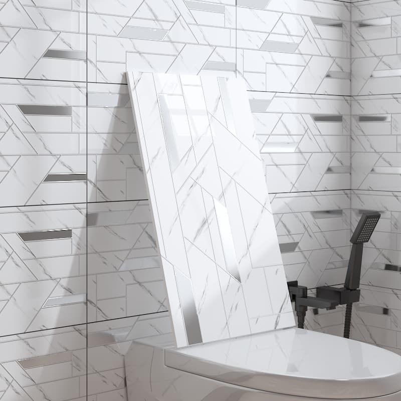 Bathroom Wall Waterproof Sticker Self-Adhesive Moisture-Proof Wall Panel Bathroom Background Wall Cover Imitation Ceramic Tile Wall Sticker