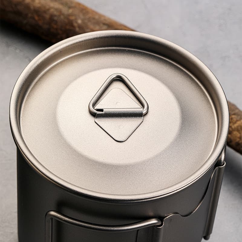 Titanium Cup Pure Titanium Outdoor Custom LOGO Advertising Camping Collapsible Water Cup with Lid Single Layer Cup Set Commercial New Product