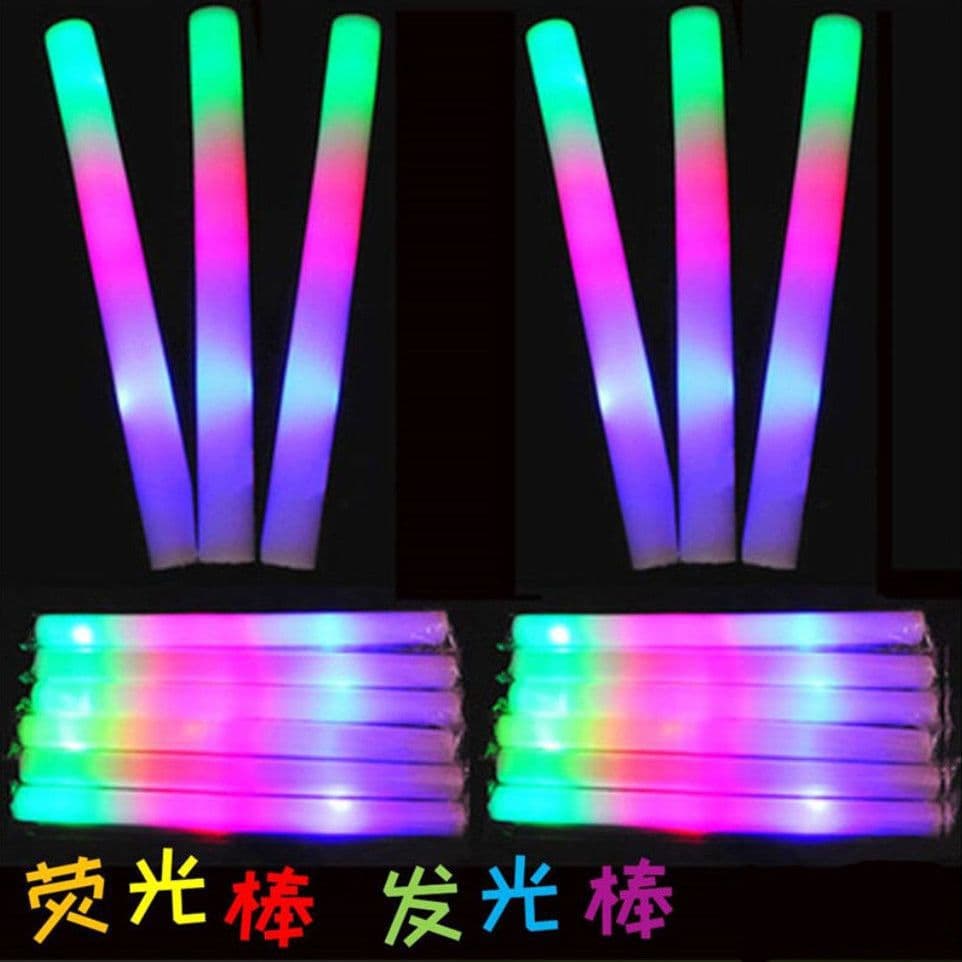 Wholesale Colorful Sponge Glow Sticks, Foam Sticks for Concerts, Large Flash Sticks, LED Glow Stick Props for Class Events