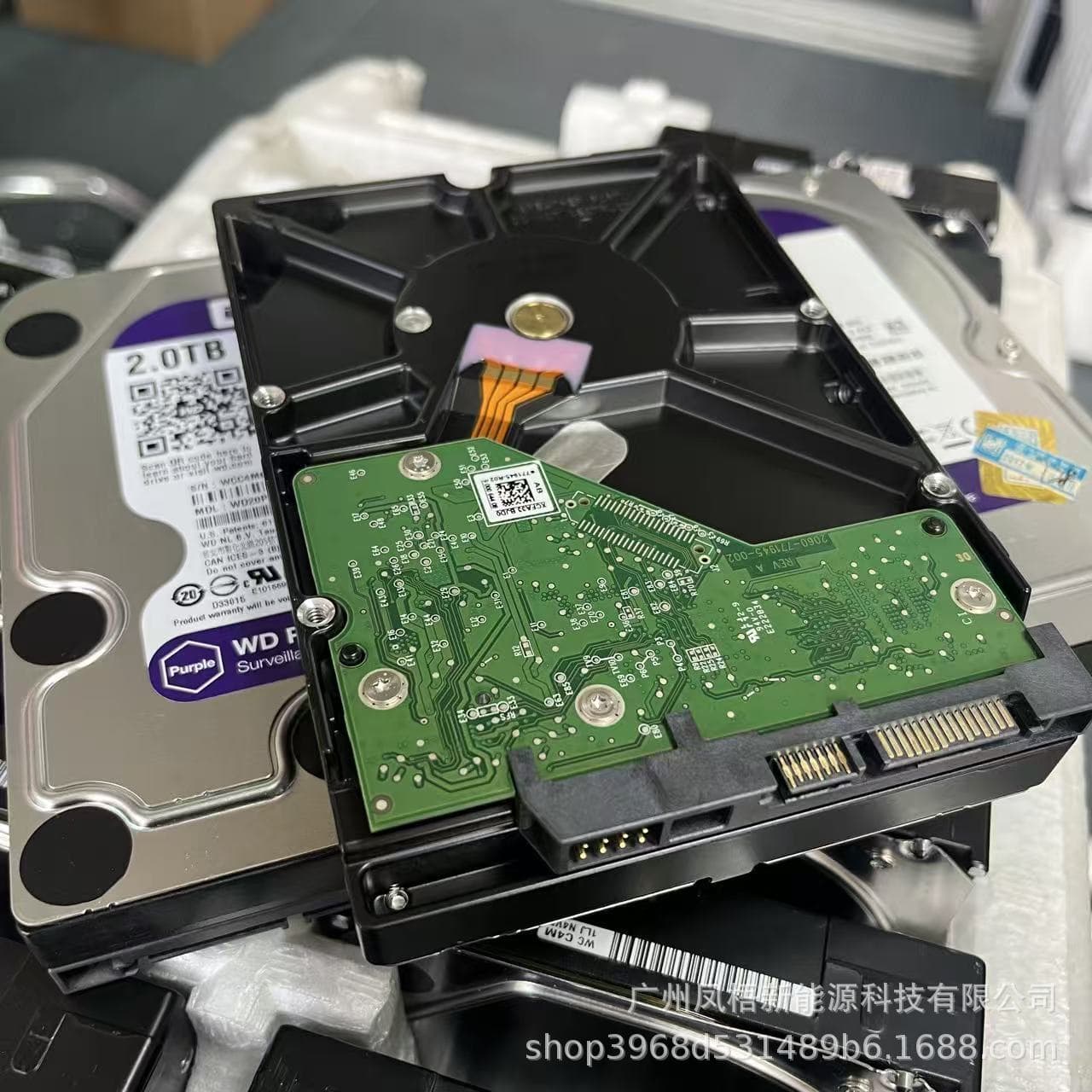 Used, disassembled purple hard drives, SATA interface, 2TB, 3TB, 4TB, 6TB, 8TB, 10TB, surveillance hard drives.