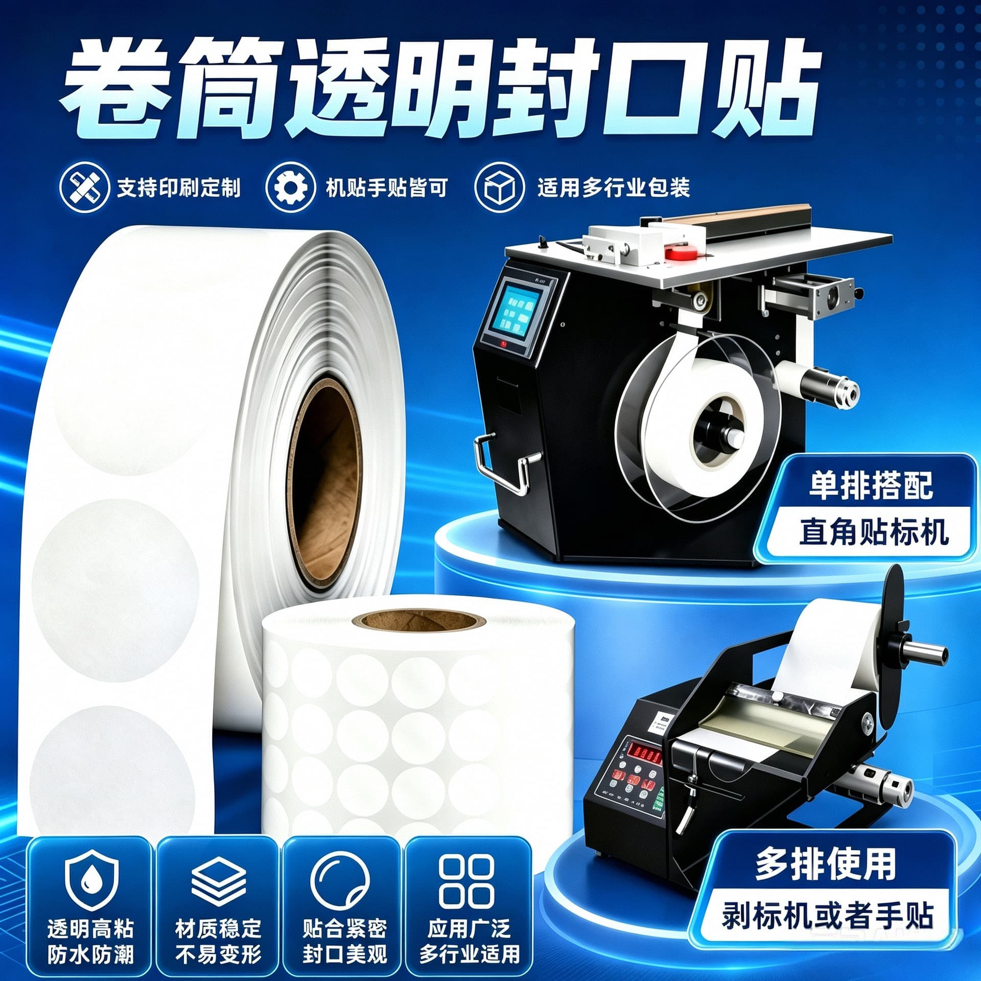 Roll Automatic Labeling Transparent Round Sealing Sticker Single Row Right Angle Sealing Labeling Machine Dedicated Round Transparent Seal