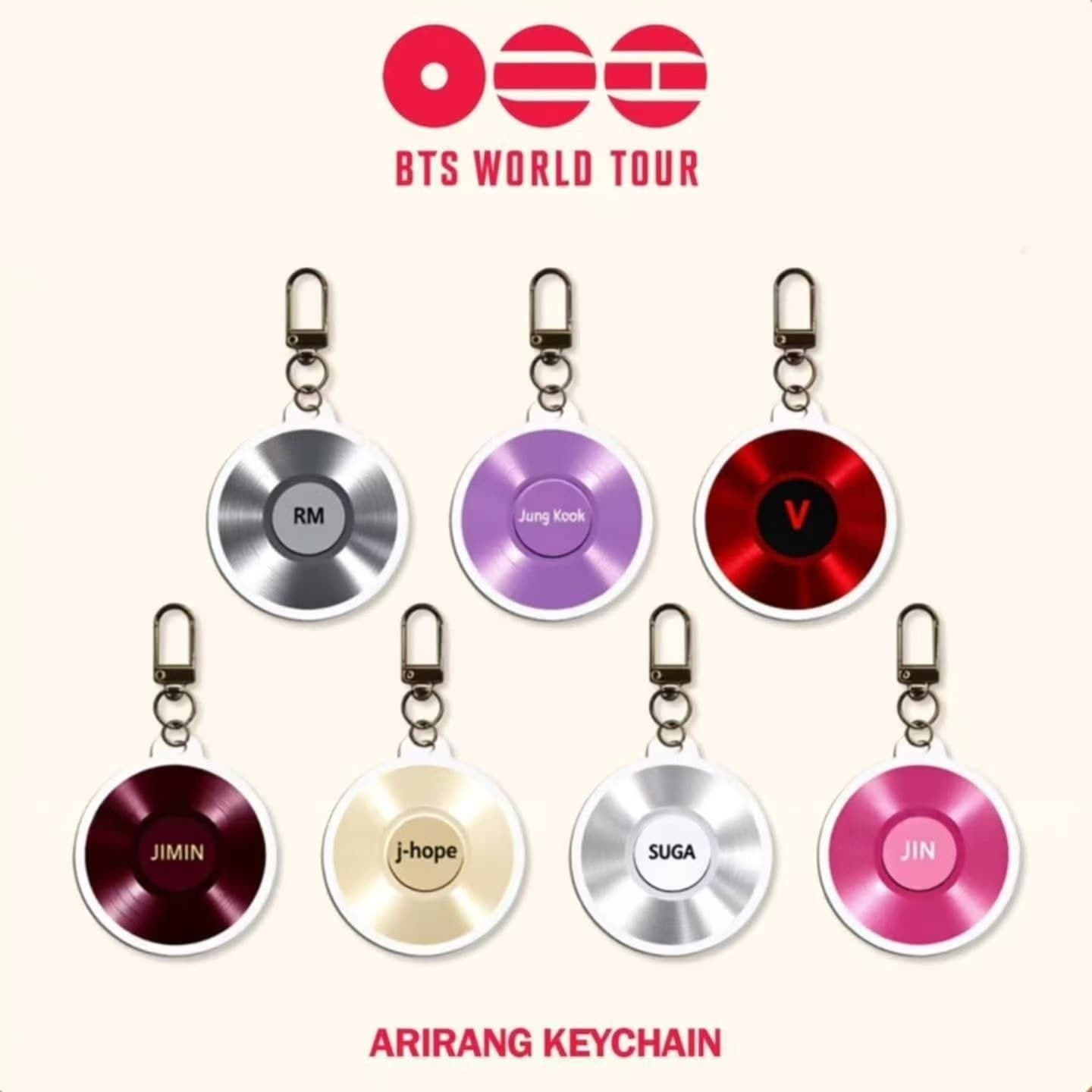BTS Acrylic Keychain World Tour Commemorative Vinyl Record Pendant Fan Support Gift