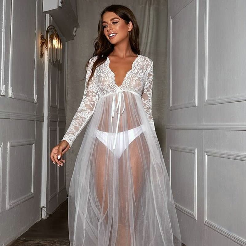 French Lace Sheer Babydoll Lingerie, European and American Sexy Maternity Photo Shoot, Couples Roleplay Sexy Underwear