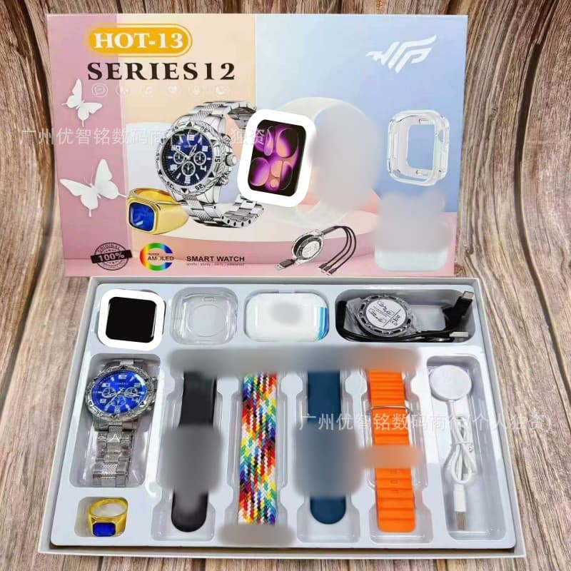 HOT-13 smart watch HOT-15 quartz watch Bluetooth headset ring data cable multi-strap combination set
