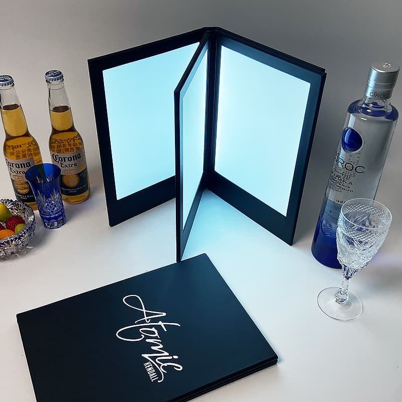 LED illuminated electronic menu, beverage list, bar nightclub menu book, charging display board, KTV dining bar cover, tea list