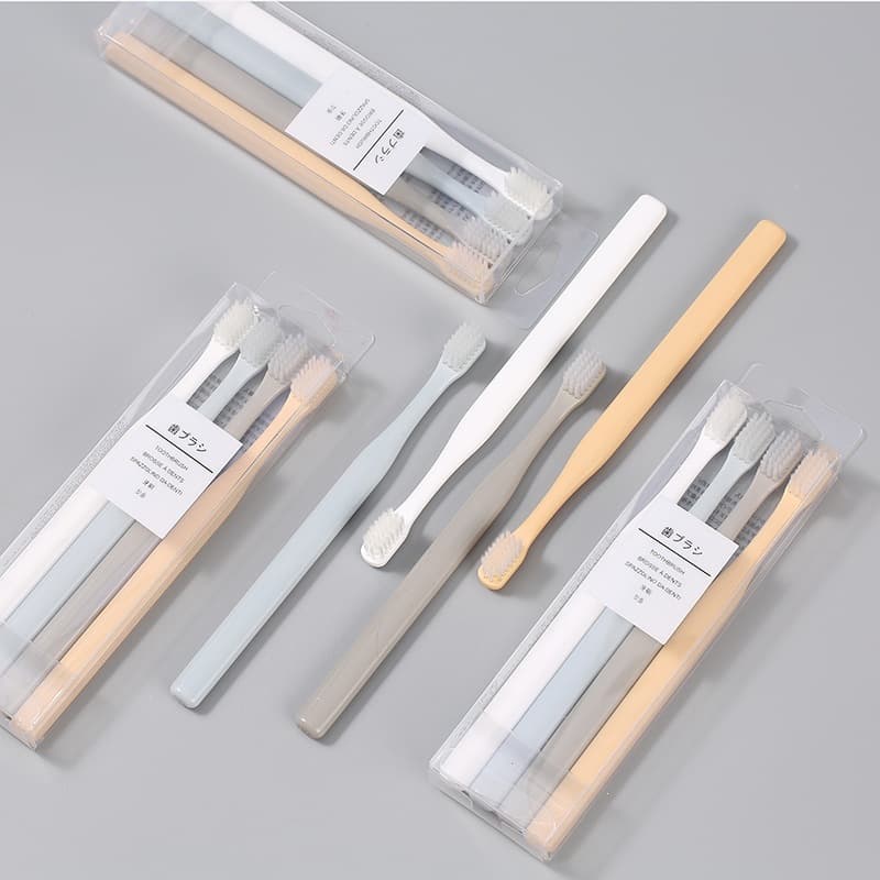 Macaron-Style Japanese Soft-Bristle Toothbrush Set of 4 for Adults, High-Quality Small-Head Toothbrushes, 4-Pack