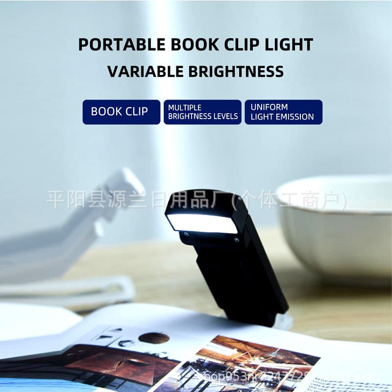 Foldable Clip Book Reading Light, USB Portable Desk Lamp, Dual-Color Eye-Care LED, Dimmable Color Temperature, Reading Night Light