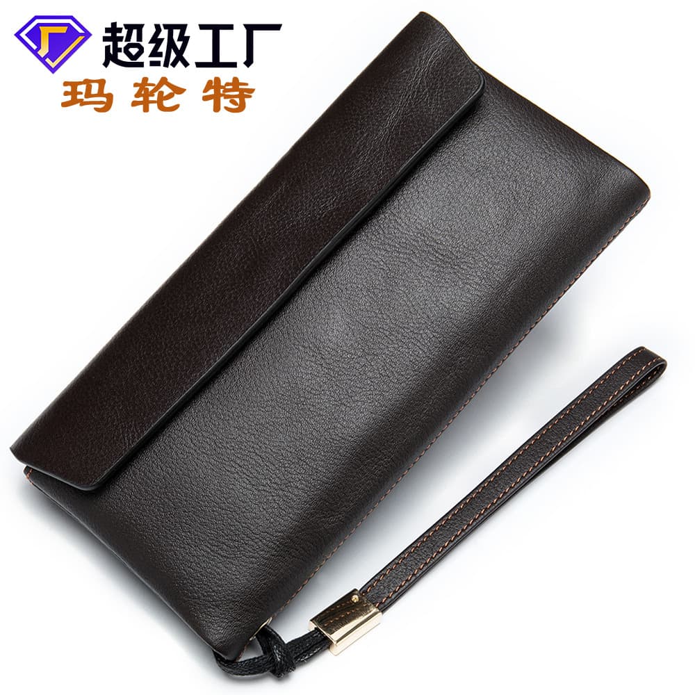 Women's Leather Wallet Korean Style Top Layer Cowhide Long Wallet Clutch Bag