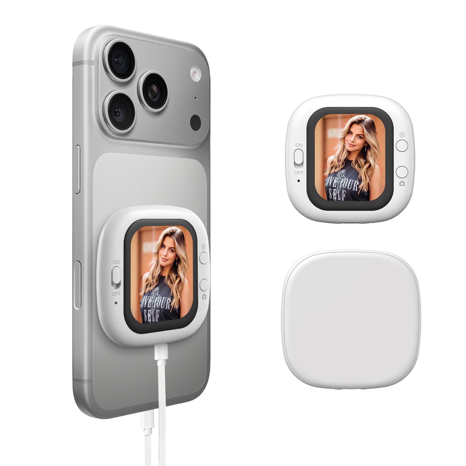 New cross-border mobile phone selfie screen mirroring device, wired screen projection, slim and mini magnetic screen mirroring device for mobile phone splitting.