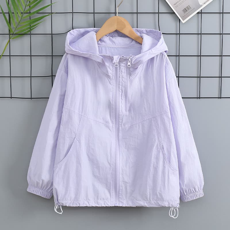 Girls' Sun Protection Jacket 2025 Summer Children's Thin Stylish UV-Protective Lightweight Sunscreen Top for Older Kids