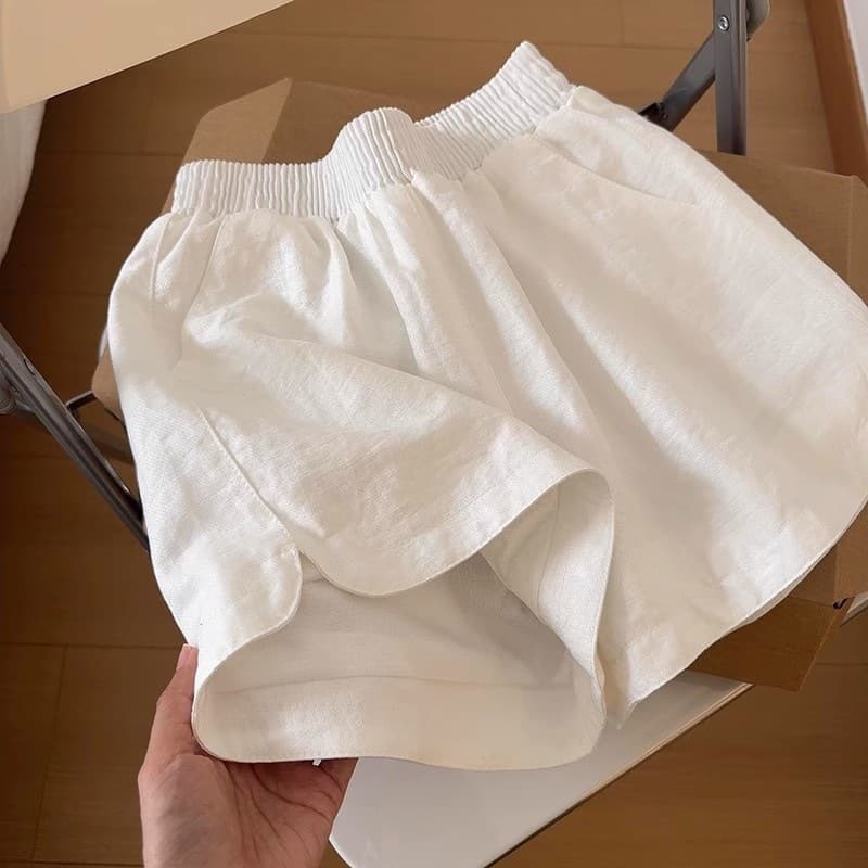 Cross-border foreign trade [original] slit white shorts for women summer 2025 new style loose and versatile for small people with a-line display