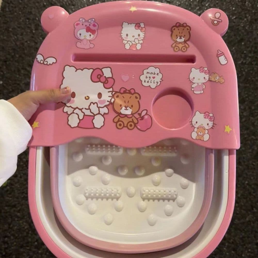 Home KT Retractable Cat Paw Washing Device, Student Dormitory Foldable Foot Soaking Tub, Foot Soaking Bucket