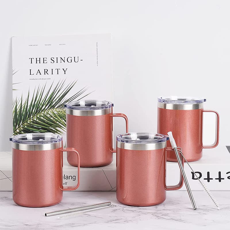 12oz stainless steel mug, Amazon exclusive stainless steel thermos mug handle, coffee mug, office mug, milk mug