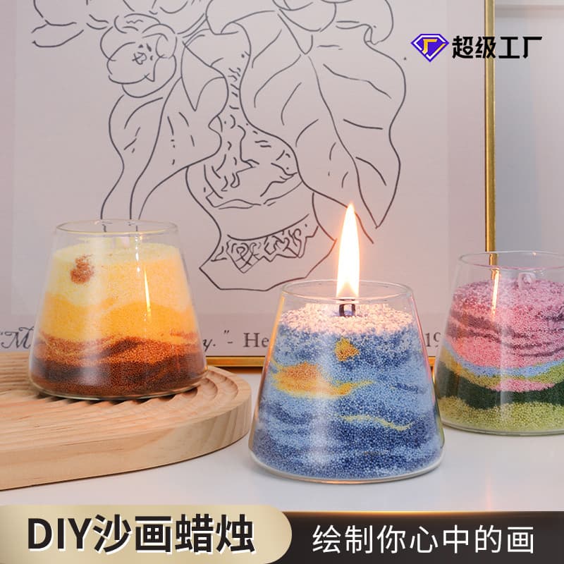 Curated DIY Sand Art Scented Candle Making Kit, Desktop Decoration Ornament, Niche Premium Gift