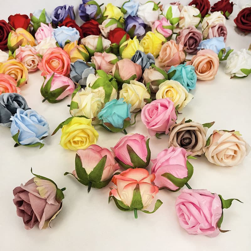 Artificial Mini Rose Flowers DIY Wedding Flower Wall Decoration Mini Rose Heads Factory Direct