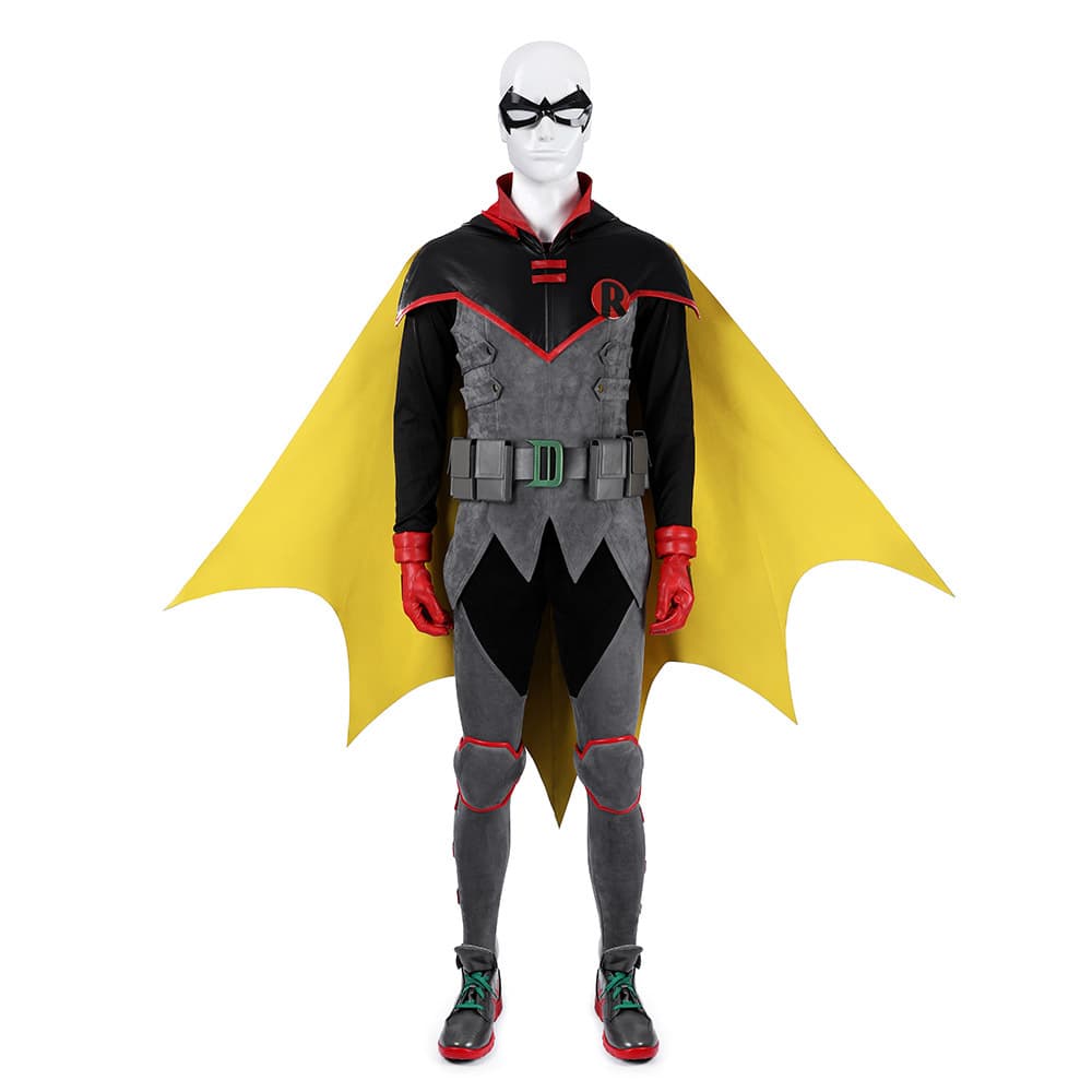 Comic Batman Son Damian Wayne Cosplay Robin Costume, Halloween Batman Outfit 5861