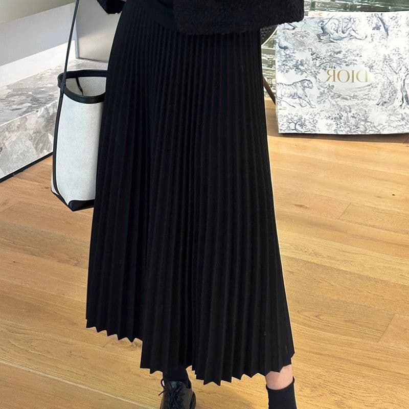 Summer temperament pleated skirt mid-length pleated skirt high waist slimming 2026 new new Chinese style skirt