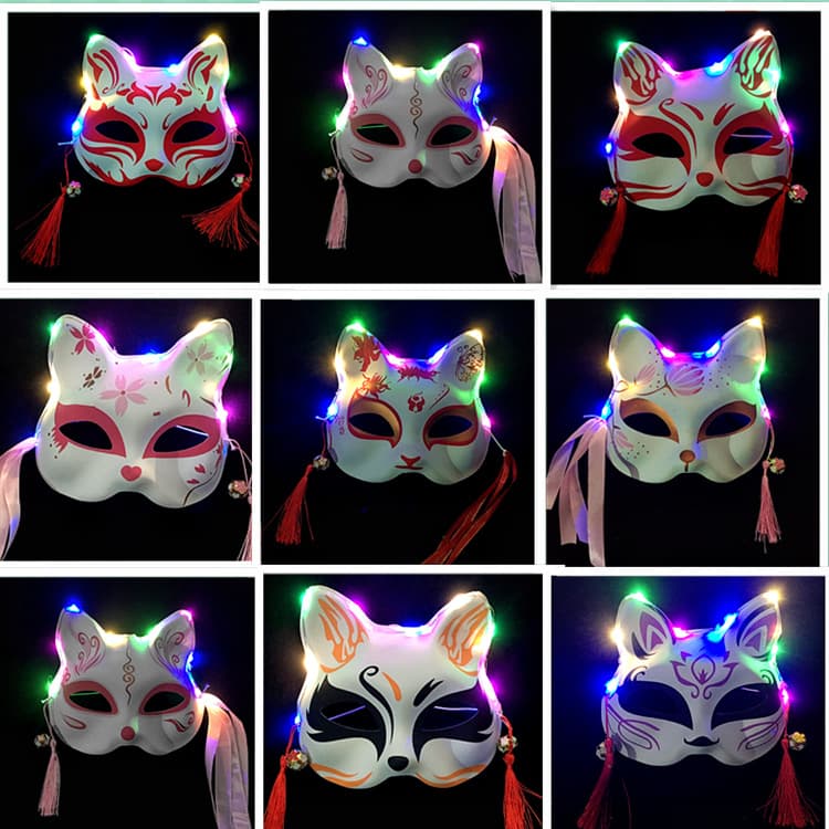 Manufacturer Half-Face Cat Fox Mask TikTok Japanese-Style Fox Mask Temple Fair Fox Mask Year of the Tiger Mask