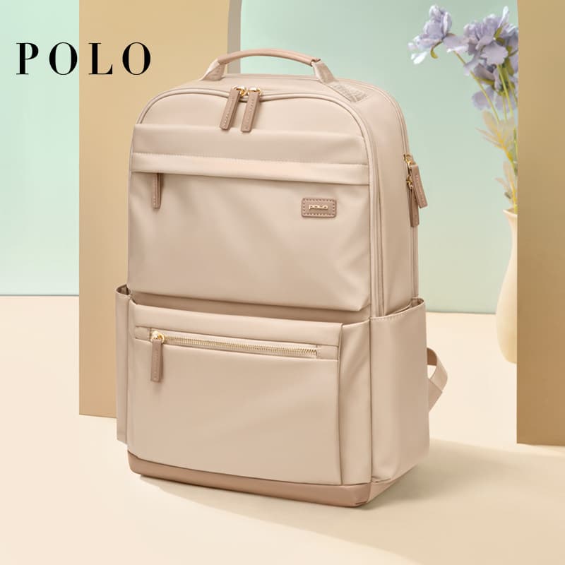 POLO Backpack Women's Large Capacity Commuting Backpack 14/15.6 Inch Computer Bag Lightweight Student School Bag