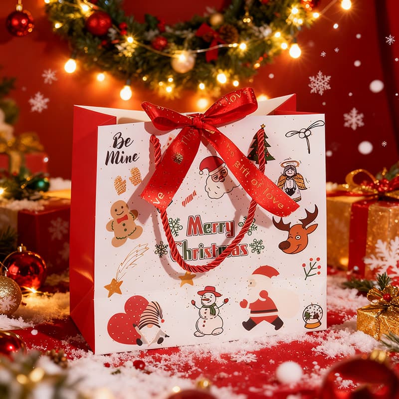 2026 New Spot Souvenir Christmas Gift Bag Portable Apple Packaging High-end Christmas Eve Gift Bag