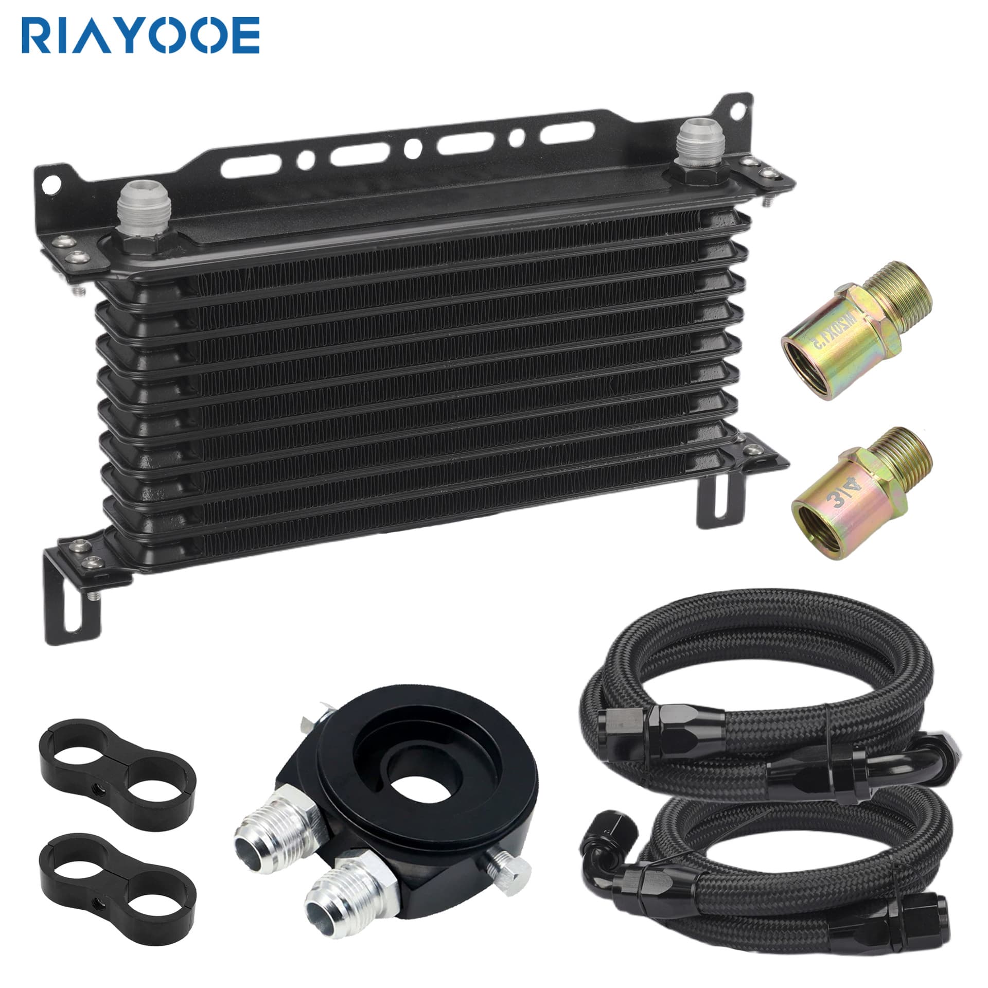 AN10 Japanese oil cooling set radiator engine oil cooler 7/10/13/15 row