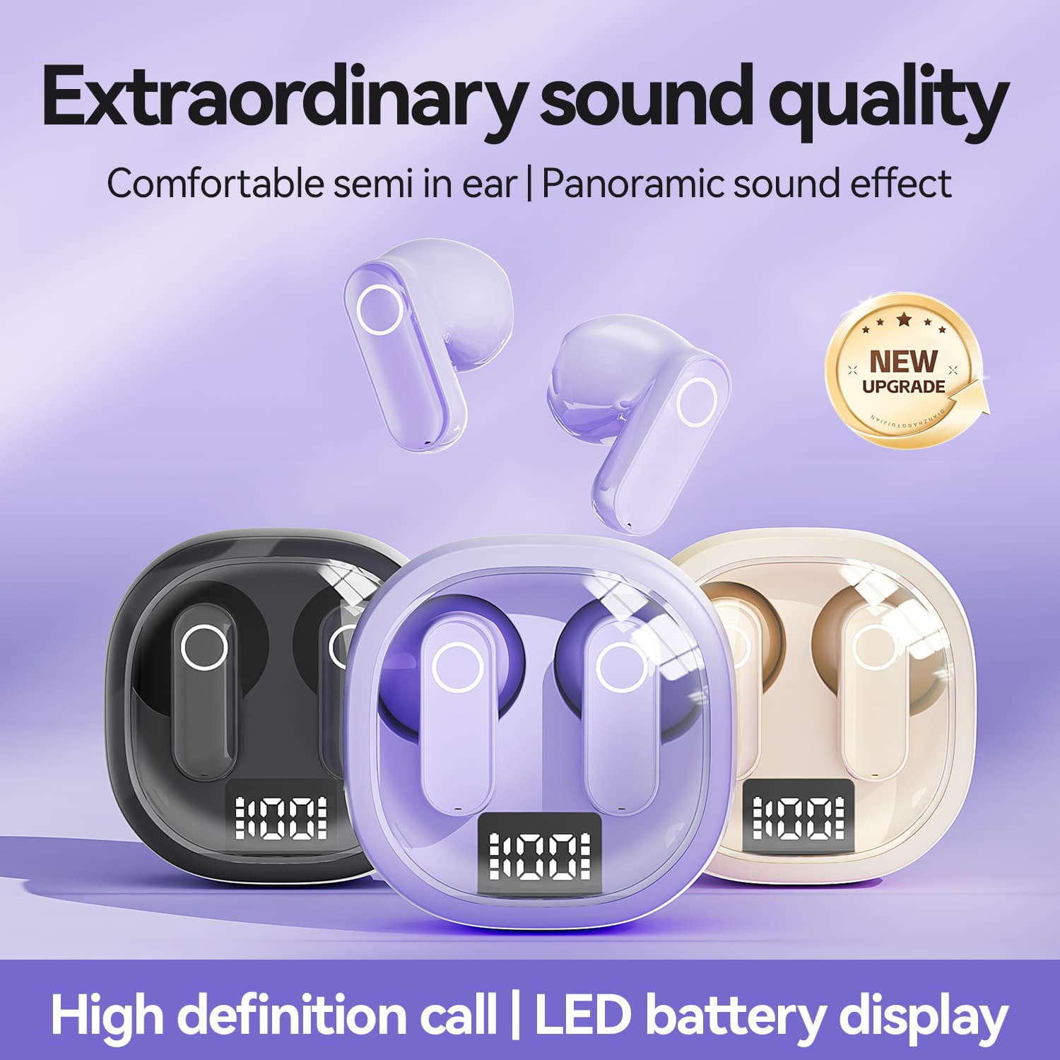 New cross-border hot selling semi-in-ear small short handle Bluetooth headset high-value wireless Bluetooth headset private mold factory