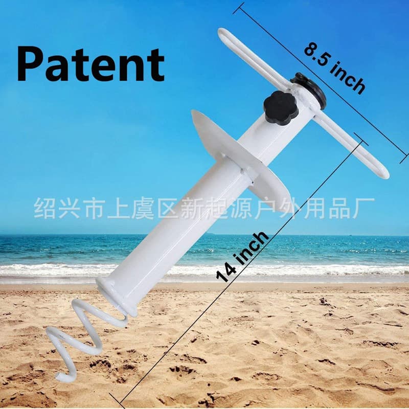 Ready supply cross-border iron spiral ground beach umbrella base portable base outdoor umbrella sand anchor